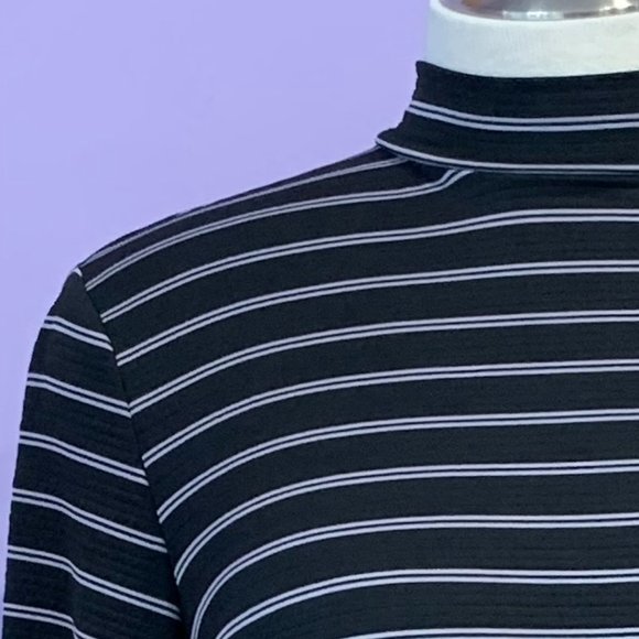 Dynamite Striped Long Sleeve Mock Neck Top - Picture 2 of 4